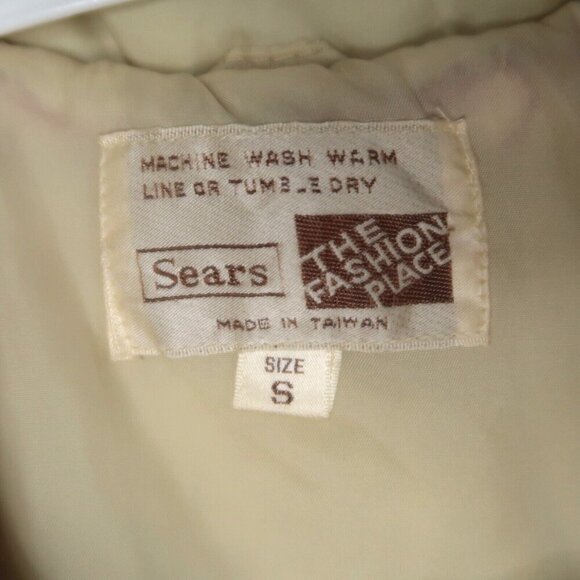 Vintage Sears Puffer Vest Red Snap Front 70s 80s Outerwear Retro Women's Small - Picture 10 of 11
